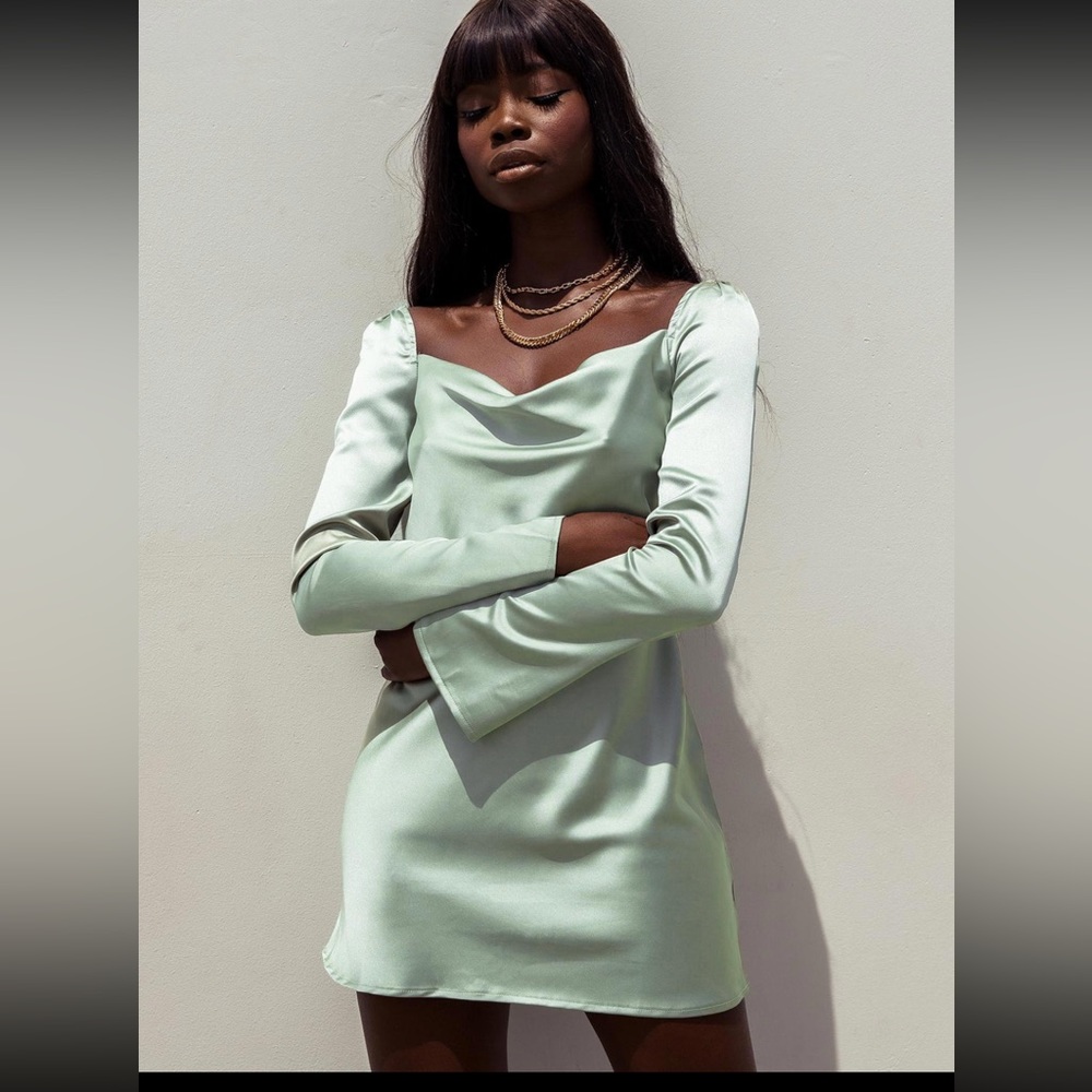 Princess Polly Star Power Mini Dress Sage/Green NWT XS Short dress